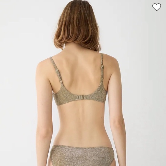 J.crew 38C sparkle underwire bikini top 0555 gold clasp adjustable sexy skimpy - Picture 3 of 16